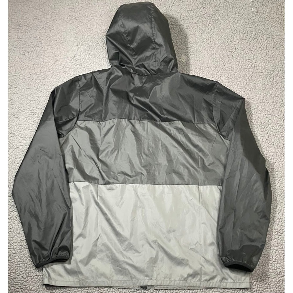 Eddie Bauer Mens TXL Black/Grey Colorblock Hooded Windbreaker Jacket - Picture 4 of 13